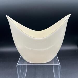 Lenox Tulip Crescent Vase in White with Gold Trim, MCM, Made in USA